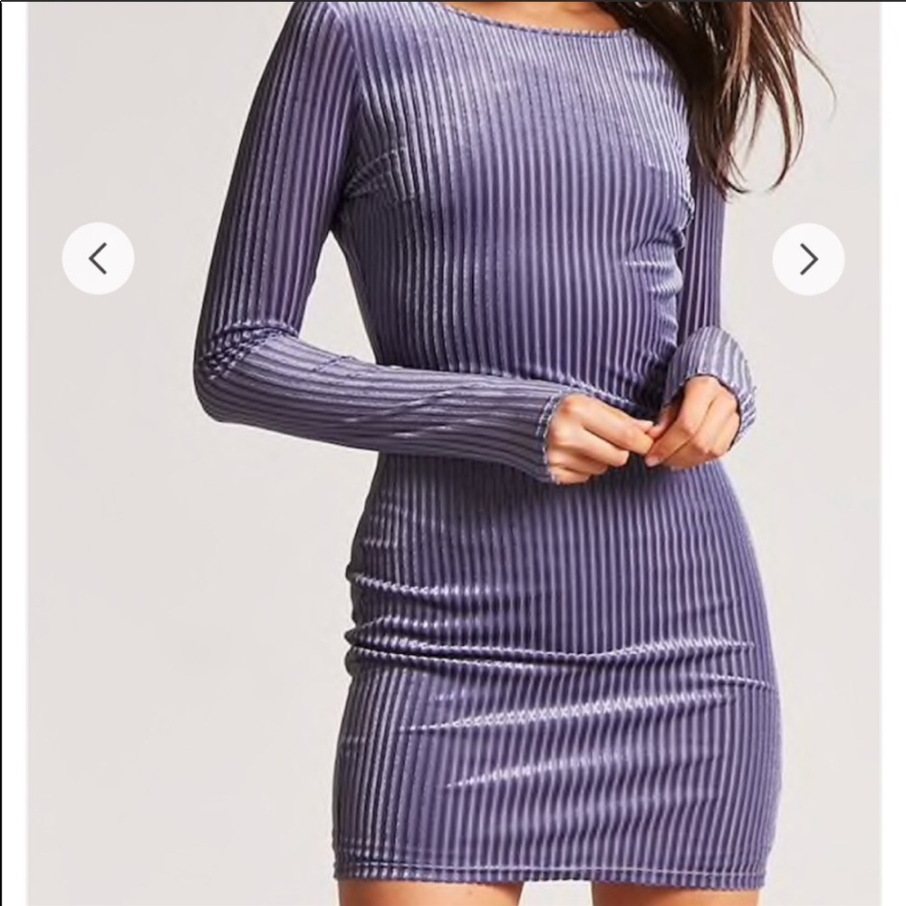 F21 Velvet Striped Dress